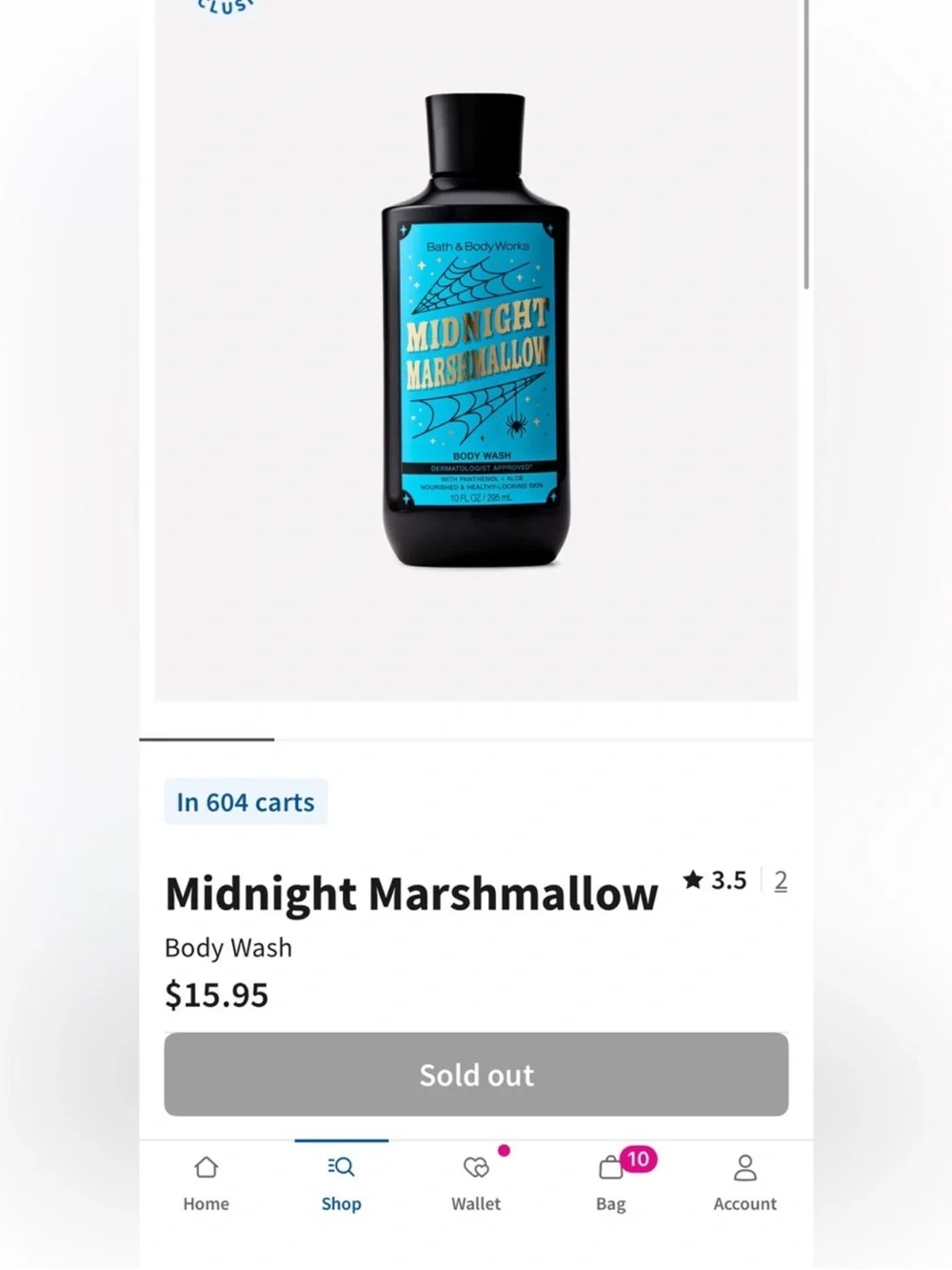 MIDNIGHT MARSHMALLOW Bath & Body Works Body Wash